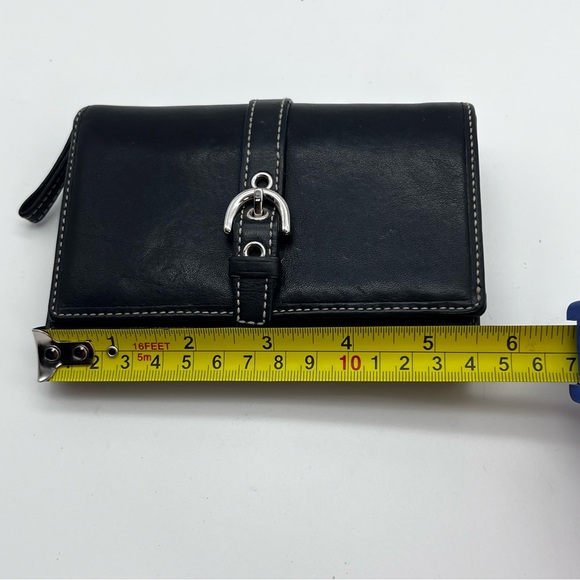 Coach Vintage Buckle Soho Trifold Leather Wallet Black - Picture 3 of 13
